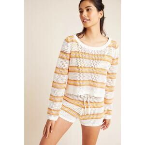 L Space Women’s Horizon Stripe Crocheted Cover-Up Top Size XL &Short Size XS